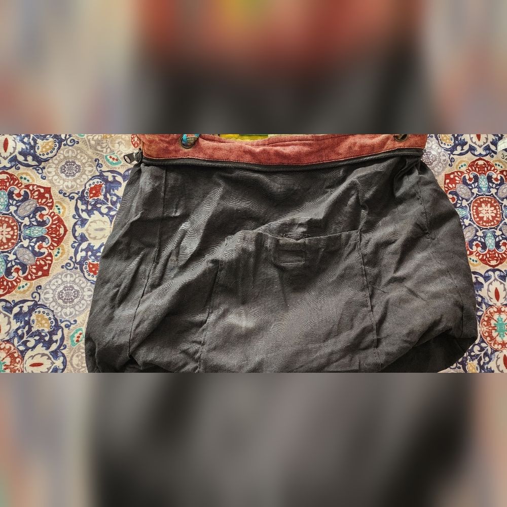 Boho Patchwork Shoulder Bag Multicolor Woven Latt… - image 3